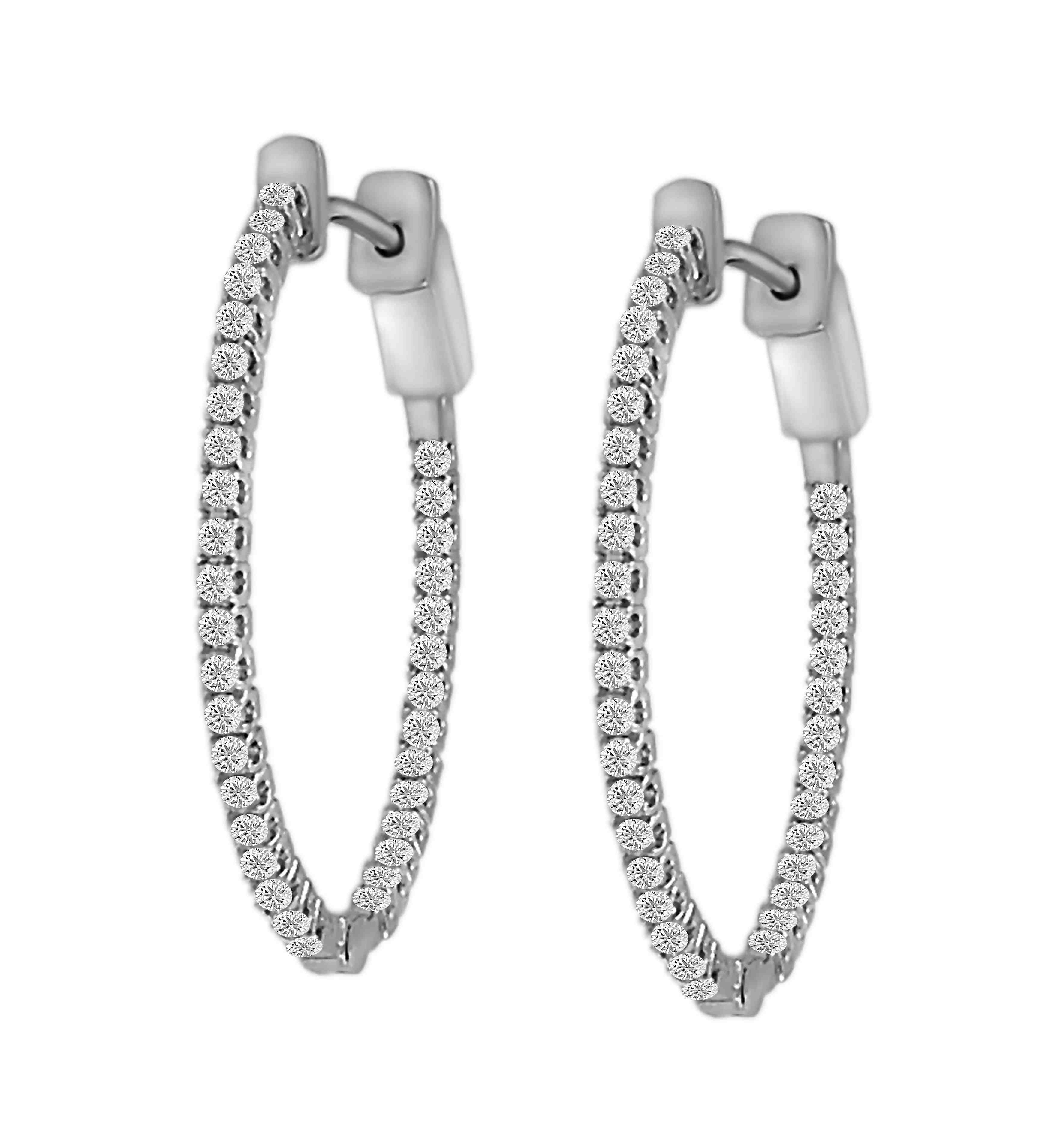 Huggie Hoop Inside Outside Lab Created Diamond Earrings ER30A50MM20